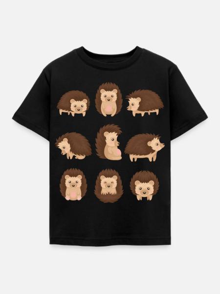 Igel - Kinder T-Shirt - Schwarz