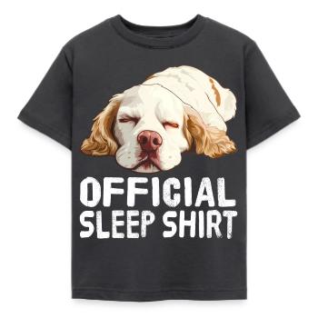 Official Sleep Shirt Clumber Clumber Spaniel - Kids' T-Shirt - dark grey - Front - AI Model Kid Female (0cm)