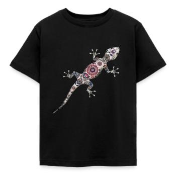 Eidechse Mit Muster - Kinder T-Shirt - Schwarz - Vorne - AI Model Kid Female (0cm)