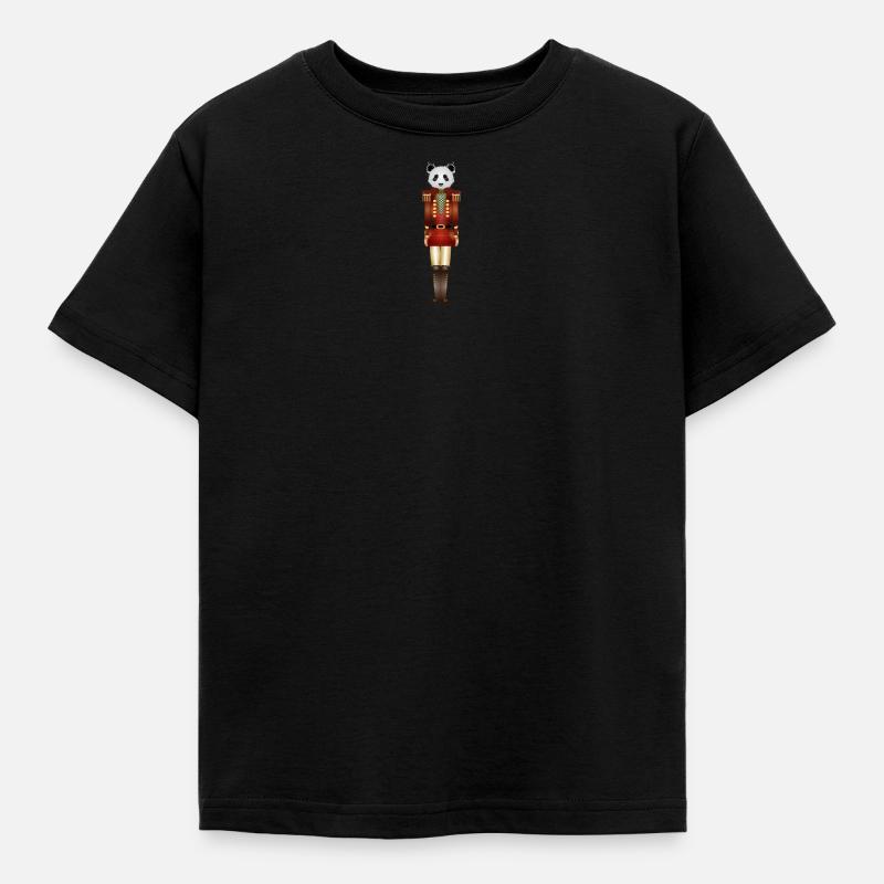 schöner stattlicher Panda im Nussknacker Stil - Kinder T-Shirt - Schwarz