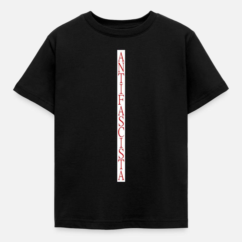 lettrage antifasciste vertical élégant - T-shirt Enfant - noir