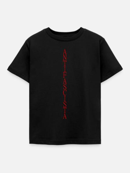 vertikal stylischer Schriftzug Antifascista - Kinder T-Shirt - Schwarz