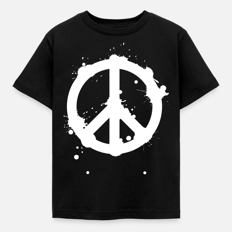 Peace - Symbol - Peacezeichen - Kinder T-Shirt - Schwarz