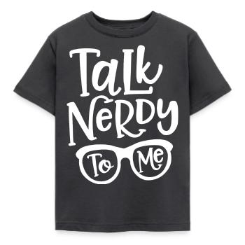 Nerd - Kinder T-Shirt - Dunkelgrau - Vorne - AI Model Kid Female (0cm)