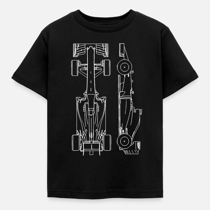 Plan de voiture de course - T-shirt Enfant - noir