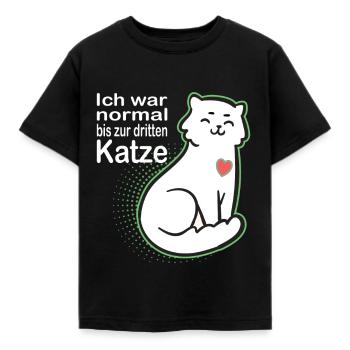 ich war normal bis zur dritten Katze - Kinder T-Shirt - Schwarz - Vorne - AI Model Kid Female (0cm)