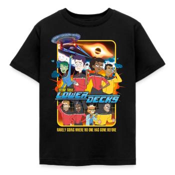 Star Trek Lower Decks Crew Funny Quote - Kids' T-Shirt - black - Front - AI Model Kid Female (0cm)