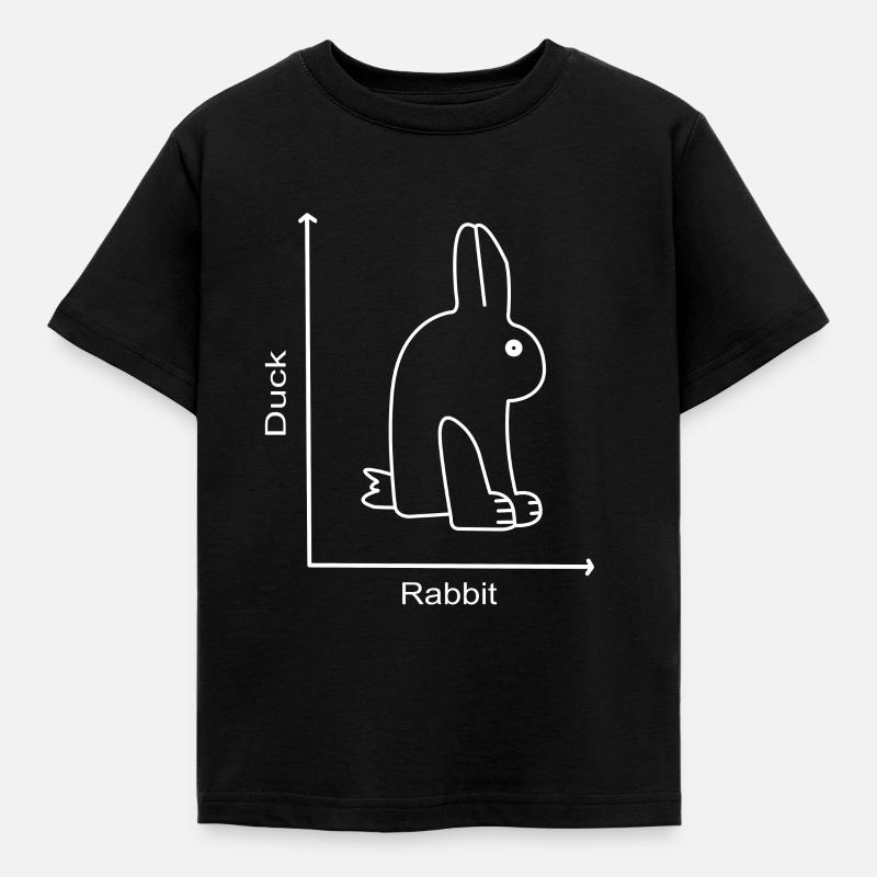 DUCK RABBIT - Rabbit Duck - Graph lesson - Kids' T-Shirt - black