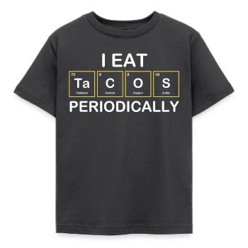 I eat Tacos Periodically Chemistry Periodic Table - Kids' T-Shirt - dark grey - Front - AI Model Kid Female (0cm)