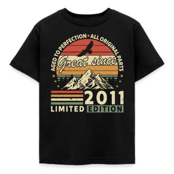 2011 - Né en 2011 - T-shirt Enfant - noir - Devant - AI Model Kid Female (0cm)