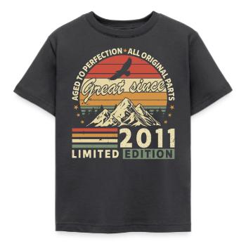 2011 - Né en 2011 - T-shirt Enfant - charbon - Devant - AI Model Kid Female (0cm)