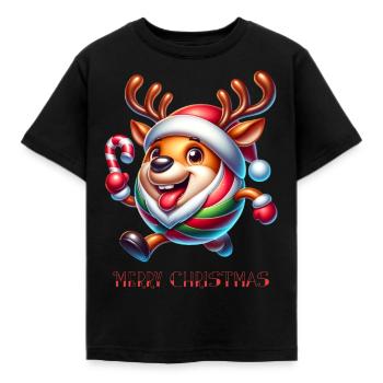 Drôle de renne Noël - T-shirt Enfant - noir - Devant - AI Model Kid Female (0cm)