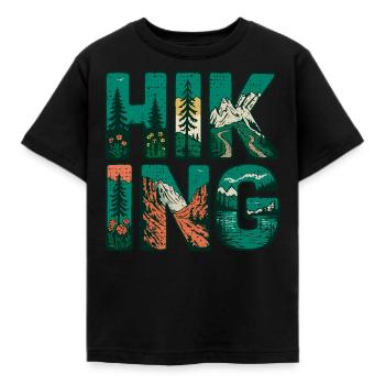 Wanderwege Love Outdoor Natur Berg - Kinder T-Shirt - Schwarz - Vorne - AI Model Kid Female (0cm)