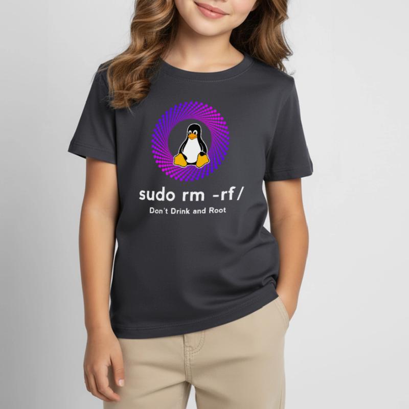 Ordinateur Sys admin Penguin Nerd pc sudo rm -rf cod T-shirt Enfant