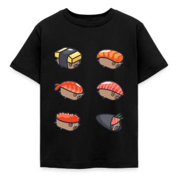 Mignon Sushi Carlin drôle - T-shirt Enfant - noir - Devant - AI Model Kid Female (0cm)