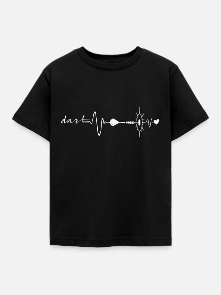 Dartspieler wirft Darts Heartbeat Dart Board - Kinder T-Shirt - Schwarz
