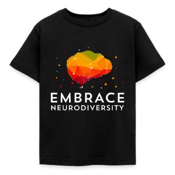 Umfassen Sie Neurodiversität für Asd, Adhd, Tourette'S - Kinder T-Shirt - Schwarz - Vorne - AI Model Kid Female (0cm)