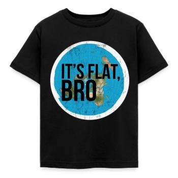 Flat Earth Flat Bro Flat Earther Society - Kids' T-Shirt - black - Front - AI Model Kid Female (0cm)