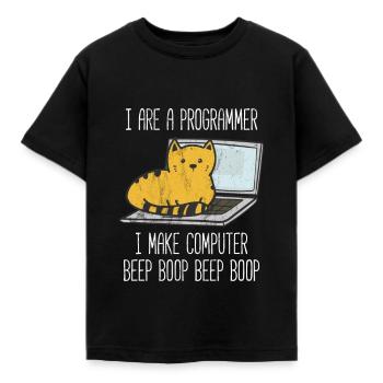 Je suis programmeur Je fais bip-bip d'ordinateur - T-shirt Enfant - noir - Devant - AI Model Kid Female (0cm)