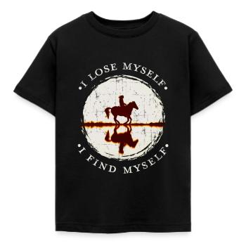 Ich verliere mich selbst Ich finde mich Pferdeliebhaber Geschenk - Kinder T-Shirt - Schwarz - Vorne - AI Model Kid Female (0cm)