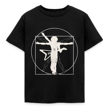 Cadeau de musique rock homme guitare électrique Vitruve - T-shirt Enfant - noir - Devant - AI Model Kid Female (0cm)