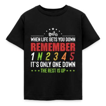 Motorcycle Funny Motorcycle Gear Shift - Kids' T-Shirt - black - Front - AI Model Kid Female (0cm)