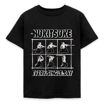 Iaido Iaijutsu Bushido Nukitsuke Japanischer Samurai - Kinder T-Shirt - Schwarz - Vorne - AI Model Kid Female (0cm)