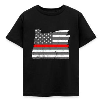 Oregon Firefighter Firefighter Academy Training - Kinder T-Shirt - Schwarz - Vorne - AI Model Kid Female (0cm)