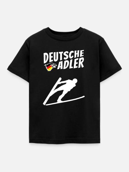 Skispringen Deutschland Skispringer Deutsche Adler - Kinder T-Shirt - Schwarz