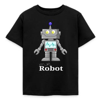 Süßer Retro Roboter – Bot Sci-Fi Kids - Kinder T-Shirt - Schwarz - Vorne - AI Model Kid Female (0cm)