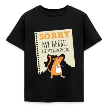 Désolé ma gerbille a mangé mes devoirs enfants, professeur - T-shirt Enfant - noir - Devant - AI Model Kid Female (0cm)