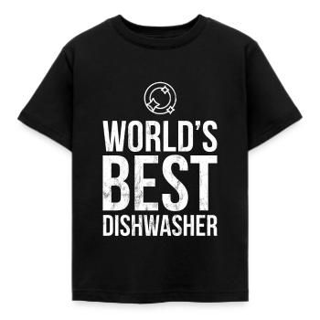 Worlds Best Dishwasher Ever Funny Gift Job Dish - Kids' T-Shirt - black - Front - AI Model Kid Female (0cm)