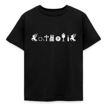Emblemsymbol der religiösen katholischen Kirche - Kinder T-Shirt - Schwarz - Vorne - AI Model Kid Female (0cm)