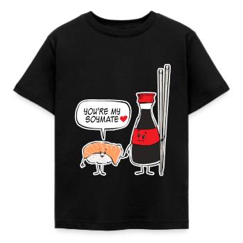 Sushi Lover Pun - Du bist meine Soja-Sojasauce - Kinder T-Shirt - Schwarz - Vorne - AI Model Kid Female (0cm)