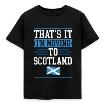 C'est ça que je déménage en Ecosse Géographie - T-shirt Enfant - noir - Devant - AI Model Kid Female (0cm)
