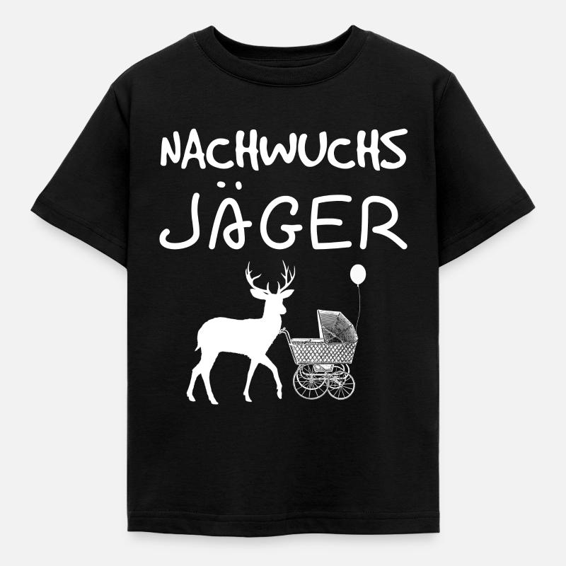 Nachwuchs Jäger - Geschenk zur Geburt Jagd - Kinder T-Shirt - Schwarz