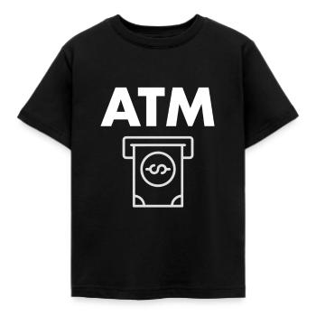 Ich bin ein Atm Funny - Kinder T-Shirt - Schwarz - Vorne - AI Model Kid Female (0cm)