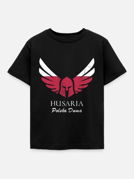 Polska Husaria Hussar Warrior Polish Flag Heritage - Koszulka dziecięca - czarny