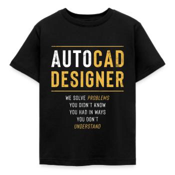 Autocad Designer résoudre les problèmes S - T-shirt Enfant - noir - Devant - AI Model Kid Female (0cm)