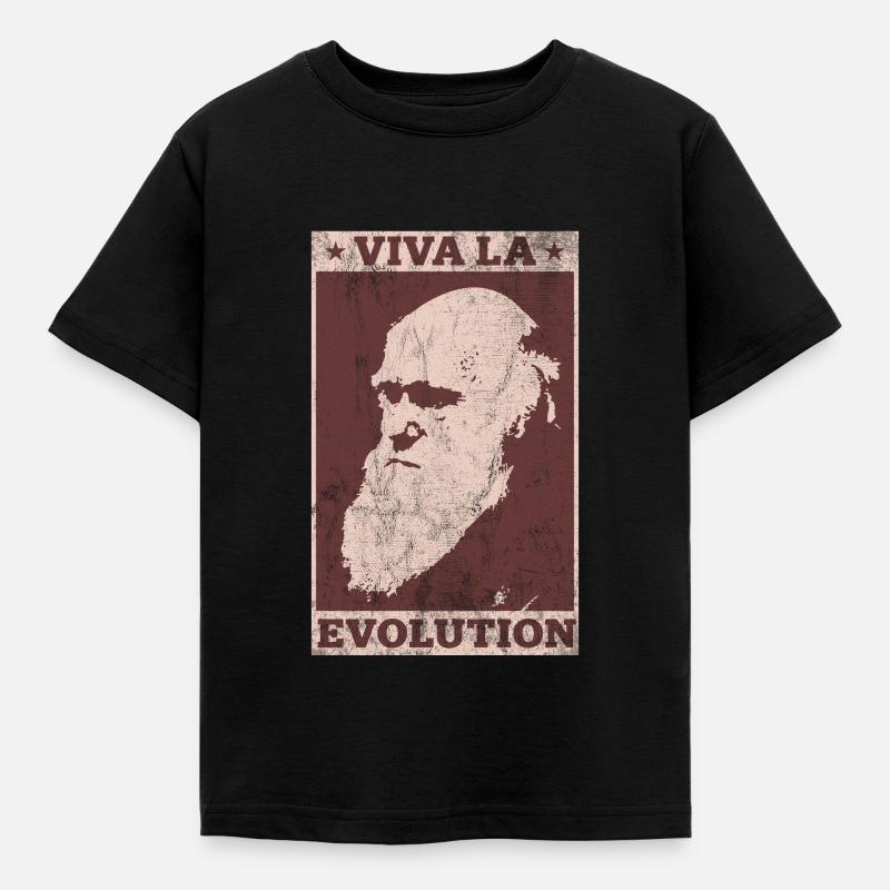 Charles Darwin Viva La Evolution - Kinder T-Shirt - Schwarz