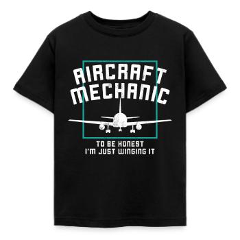 Mécanicien d'avion drôle, je suis juste en train de le voler - T-shirt Enfant - noir - Devant - AI Model Kid Female (0cm)