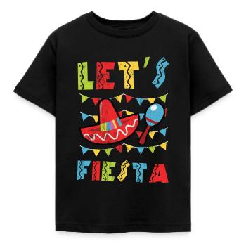 Drôle de Mexique - Fiesta - Départ de la fête mexicaine - T-shirt Enfant - noir - Devant - AI Model Kid Female (0cm)