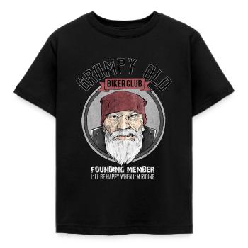 Grumpy Old Bikers Club Großartig für einen verrückten Alten - Kinder T-Shirt - Schwarz - Vorne - AI Model Kid Female (0cm)