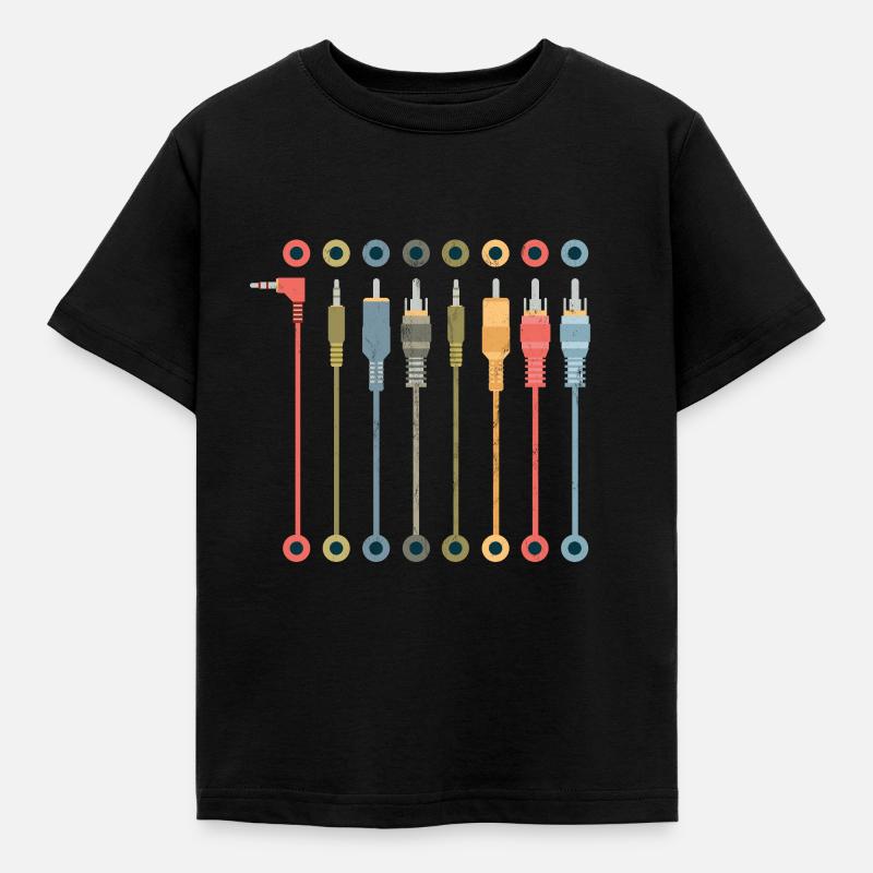 Patch Bay For Audio Nerds, Audio Engineer, - Kids' T-Shirt - black