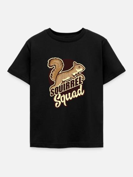 Squirrel Squad - Squirrel Design - Kinder T-Shirt - Schwarz
