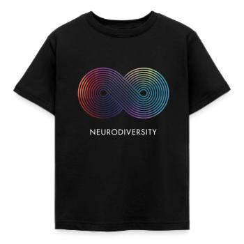 Neurodiversity Print - Kinder T-Shirt - Schwarz - Vorne - AI Model Kid Female (0cm)