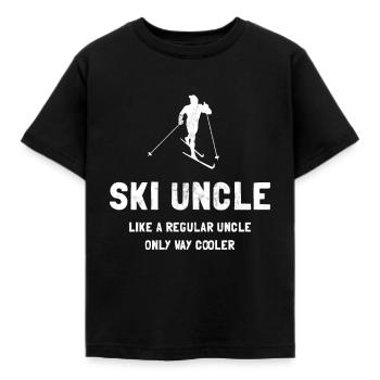 Ski Oncle Print, cadeau de ski d'hiver mignon drôle - T-shirt Enfant - noir - Devant - AI Model Kid Female (0cm)