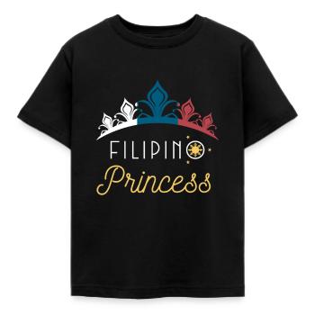 Drapeau national philippin princesse diadème imprimé - T-shirt Enfant - noir - Devant - AI Model Kid Female (0cm)