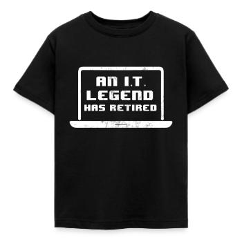 Eine It-Legende hat Information Tech in den Ruhestand versetzt - Kinder T-Shirt - Schwarz - Vorne - AI Model Kid Female (0cm)