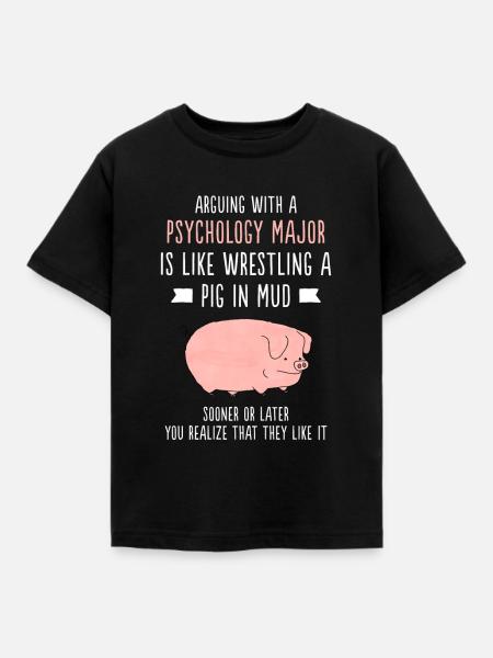 Kłócenie się z psychologią specjalizującą się jak zapasy błotne - Børne-T-shirt - sort